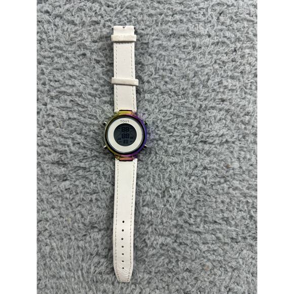 Tous Women Digital Watch Digibear Leather Strap Stainless Steel Case - Picture 1 of 5